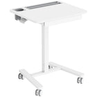 ShoppingAll Airlift Pneumatic Height Adjustable Sit-Stand Mobile Computer Cart - White-Single piece wooden desktop measures 71 cm x 50 cm / 28” x 19.7”, ideal size to fit almost any size monitor, laptop, or tablet, with keyboards