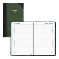 Blueline 2027 Traditional Daily Planner - 13-3/8" x 8" - Marble Green - Bilingual-12-Month: January 2027 to December 2027