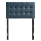 Modway Lily Stain-Resistant Performance Velvet Twin Size Headboard - Cadet Blue-Five Mounting Positions