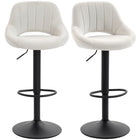 HOMCOM Adjustable Counter Height Swivel Bar Stools - Cream - 2 Pack-Packaged in a set of 2, it's excellent for creating a coordinating look in your home
