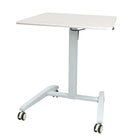Ezywork Height Adjustable 29.5"- 44" Mobile Standing Desk - White   -Four casters with brake