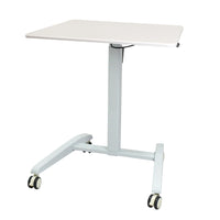 Ezywork Height Adjustable 29.5"- 44" Mobile Standing Desk - White   -Four casters with brake