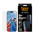 PanzerGlass ClassicFit 2-Way Privacy Screen Protector with EasyAligner for iPhone 16 Pro/17-The content of your screen virtually invisible to everyone except you