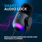 Logitech G Yeti GX Dynamic RGB Gaming Microphone with Lightsync - Black-Smart Audio Lock: Smartly adjusts your gain by using an analog limiter to prevent clipping and a downward expander to reduce ambient noise