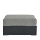 Modway Tahoe Outdoor Patio Powder-Coated Aluminum Ottoman - Grey-Non-Marking Foot Glides