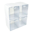 Deflecto Tilt Bin Interlocking Storage Organizer - White - 4 Pack-Perfect for organizing and grouping small supplies