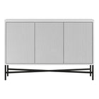 Hudson&Canal Brighton 48"W Buffet Table - White-Features three doors with two storage cabinets and adjustable shelves