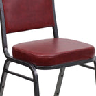 Flash Furniture HERCULES Crown Back Stacking Banquet Chair in Burgundy Vinyl - Silver Vein Frame-Seamless Back Panel