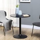 HOMCOM Round Dining Table with Steel Base & Non-slip Pad for Living Room - Black-Two-seater size is excellent for placing it in your small kitchen and dining room