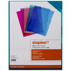 Staples Poly Project Pockets - Letter Size - Assorted Colours - 5 Pack-Sealed on two sides to hold documents securely