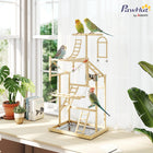 PawHut Bird Playground with Ladders, Chain Toy, Cups and Tray-Four-tier design offers a fun, enriching playground 