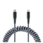 LOGiiX Piston Connect Coil USB-C to Lightning - Grey-Extendable 1.8m (~5.9ft) coil cable for charging Lightning devices via USBC