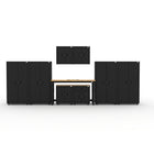 Cat RTA Garage Storage Cabinetry 9-Piece Set with 4 Lockers, 2 Walls, 1 Base, 1 Drawer-Base and 72" Workbench-9-Piece Cabinet & Workbench Set: Four 36" heavy-duty lockers, two base cabinets, two wall cabinets, and 2 72" workbenches deliver practical storage and workspace.