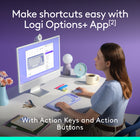 Logitech Pop Icon Bluetooth Keyboard & Mouse Combo - Lilac-Life Is Easier With Shortcuts: Quickly switch between work, social, and break (Netflix, Spotify) modes, or access your AI tools with Action Keys, Action Buttons, and the Logi Options+ App 
