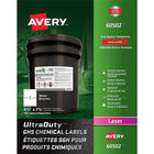 Avery UltraDuty White GHS Chemical Labels, 4 3/4 " x 7 3/4", 100 Pack, (60502)-Permanent, Rectangular label