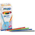 Prang Thick Core Coloured Pencils - Assorted - 24 Pack-Real wood casing ensures consistent, easy sharpening