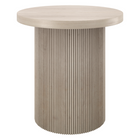 Hudson&Canal Isa 22" Wide Round Fluted Side Table - Alder White-Table is made of high-quality MDF materials in an Alder White wood-look finish