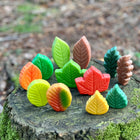 Yellow Door Sensory Play Stones - Leaves - Set of 12-Made from a natural stone mix meaning they are durable for play both indoors or outside in mud, water or sand!