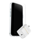 OtterBox Protection+Power Kit (Symmetry Clear Compatible with MagSafe with Glass + Wall Charger 30W) for iPhone 17 Pro - Clear-Symmetry Clear MagSafe Case