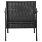 Manhattan Comfort Noli Modern Patio 2-Person Seating Group 3-Piece Set with End Table - Black/Grey-Frame Made of Steel Wrapped in PVC Rattan Perfect for Outdoor Weather