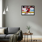 Jack Hughes New Jersey Devils - Framed Canvas - 31" x 22"-Ready to hang - arrives fully assembled