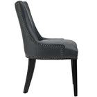 Modway Marquis Faux Leather Dining Chair - Black - 4 Pack-Antique Copper Nailhead Trim