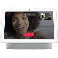 Google Nest Hub Max - Chalk-You can make video calls or leave video messages with Duo (To make calls, Google Duo accounts required for you and call recipient). It’s hands-free, so just say, “Hey Google, call Grandma.” Google Photos automatically shows off your latest and greatest shots so family is never too far away