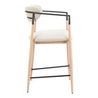 Zuo Equinox Counter Stool - Oyster Grey/Natural-3 year limited warranty