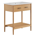 Modway Zaire 30" Bathroom Vanity - Natural/White-MDF and Rubberwood