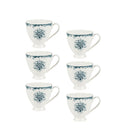 Casa Domani Rosetta Antique Footed Mug - 310ml - Blue - 6 Pack-Made of Porcelain with decals to enhance intricate detailing.