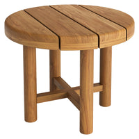 Modway Eleni 20" Round Outdoor Teak Wood Side Table - Natural-20 Inch Round Side Table