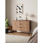 Manhattan Comfort DUMBO 35.19" Modern Dresser - Golden Brown-Includes 3 Full Extension Drawer with Top Drawer Designed in Vertical Textured Ribbed Lines.