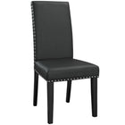 Modway Parcel Dining Faux Leather Side Chair - Black-Modern Accent Chair