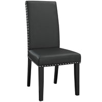 Modway Parcel Dining Faux Leather Side Chair - Black-Modern Accent Chair