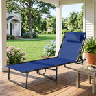 Outsunny Outdoor Folding Lounge Chair for Camping - Hiking - Navy Blue-Fir wood patio set offers stable support and longer-lasting outdoor use