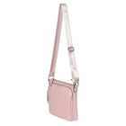 Nicci Ladies Crossbody Bag with Front Zipper Pocket - Blush-Long adjustable web shoulder strap (11.81"-22.83" drop)