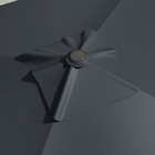 Outsunny Cantilever Umbrella with 4-Position Tilt and Rotation - 10' x 10' - Dark Grey-Aluminum pole for strength, with eight connecting ribs for extra stability
