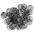 JAM Paper Circular Paper Clips - Round - Black - 50 Pack-Made from Vinyl Coated Steel Wire