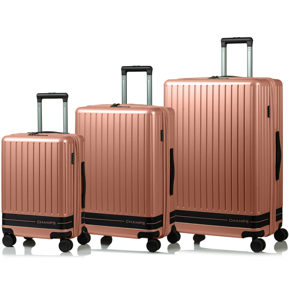 CHAMPS Fresh II 3-Piece Expandable Hardside Luggage Set - Pink