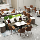 Homy Casa Upholstered Guest Chairs - Suede Brown Fabric - 2 Pack-Item Dimensions: 22.05"L x 21.06"W x 32.87"H, supports 250 lbs.