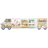 Qaba Truck Activity Wall Busy Board with 5 Activities - Multicoloured-Features a 64.5" (163.8 cm) width, offering plenty of room for collaborative play 