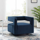 Modway Booth Performance Velvet Performance Velvet Swivel Armchair - Midnight Blue-Dense Foam Padding