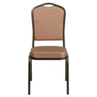 Flash Furniture HERCULES Series Crown Back Stacking Banquet Chairs with Gold Diamond Patterned Fabric & Gold Vein Frame - 4 Pack-Set of 4 Multipurpose Banquet Chairs