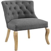 Modway Royal Upholstered Fabric Armchair - Grey-Vintage Armless Club Chair