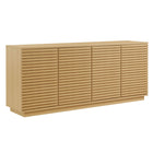 Modway Render 71" 4-Door Fluted Sideboard Cabinet TV Stand - Oak-71 Inch Mid-Century Modern Sideboard Buffet Table