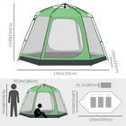 Outsunny 6 People Instant Automatic Camping Tent-Features four mesh windows to let air in and two zippered doors for easy access