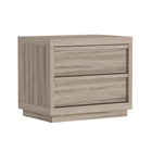 Manhattan Comfort Navis 26" Contemporary 2-Drawer Nightstand - Natural Oak-Smooth drawer glides ensure effortless opening and closing