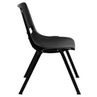 Flash Furniture HERCULES Series Ergonomic Shell Stack Chairs with Black Frame & 16'' Seat Height - Black - 5 Pack-Stack Quantity: 15