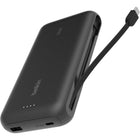 Belkin BoostCharge Power Bank with Integrated USB C Cable - 20000mAh - Black-PD 30W to fast charge your smartphones and tablets