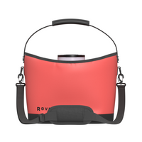 RovR KeepR Beverage Tote Caddy with Ice Bucket and Shoulder Strap - Coral-Vacuum-insulated IceR bucket with lid keeps up to 3.5 lbs of ice for up to 48 hours